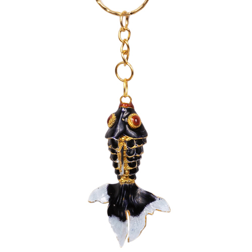 Goldfisch, Golden Fish, Cloisonne Emaille, 4455 - schwarz/gold